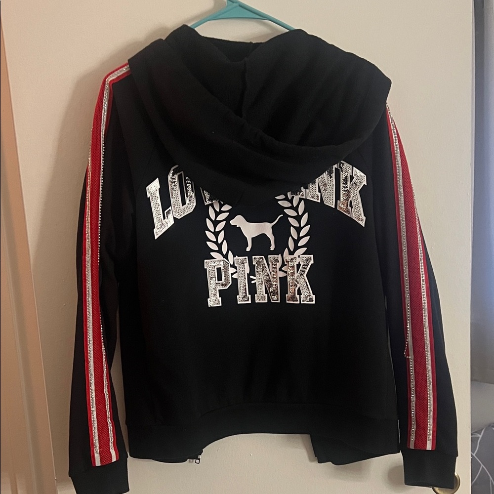 PINK Victoria's Secret Kids Black Jacket with Red Accents